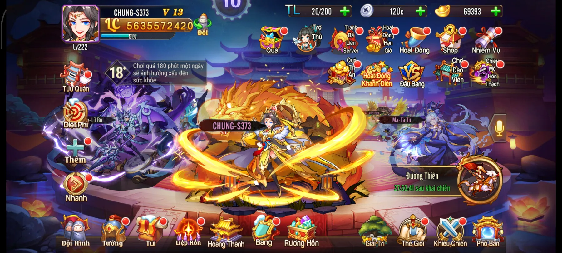 #021 Acc OMG 3Q Bàn Kim Lữ Bố 5Tỷ6 LC