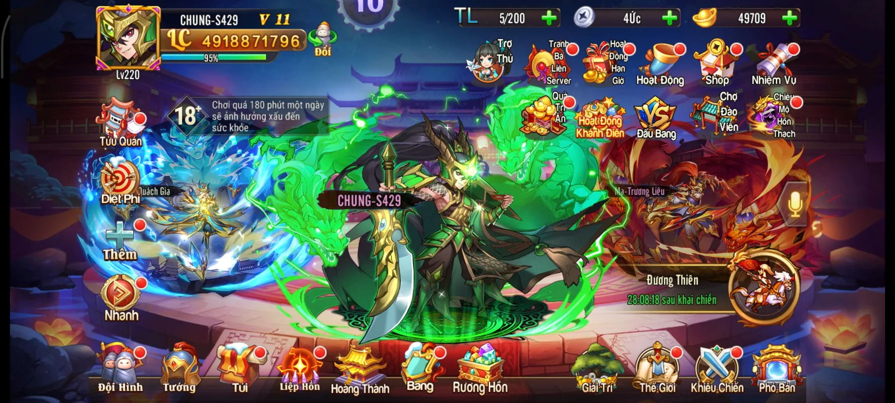 #023 Acc OMG 3Q Bàn Kim Quách Gia 4Tỷ9 LC