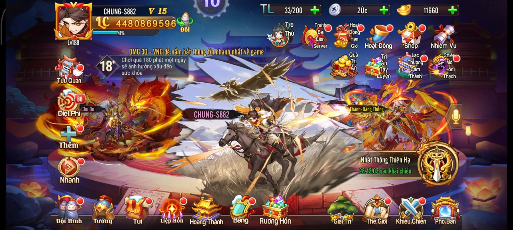 #030 Acc OMG 3Q Tử Kim Main 4Tỷ4 LC