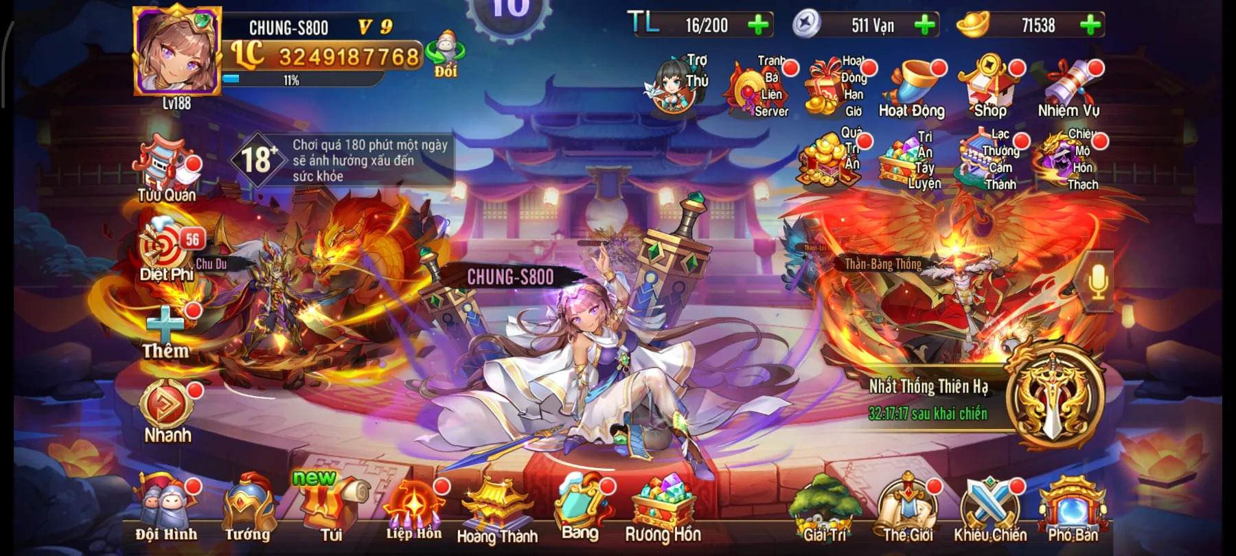 #031 Acc OMG 3Q Tử Kim Chu Du 3Tỷ2 LC