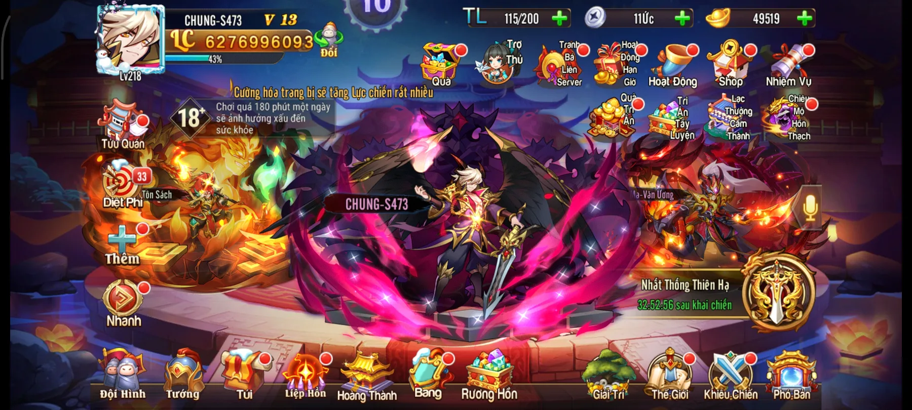 #034 Acc OMG 3Q Bàn Kim Tôn Sách 6Tỷ2 LC